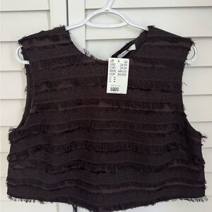H&M Black Sleeveless Crop Tank Top